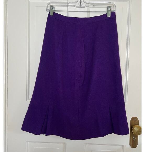 Missoni Vintage Deep Purple Skirt Sz 44 / US 8 Wool Mink Blend Midi Knee Length - Picture 1 of 16
